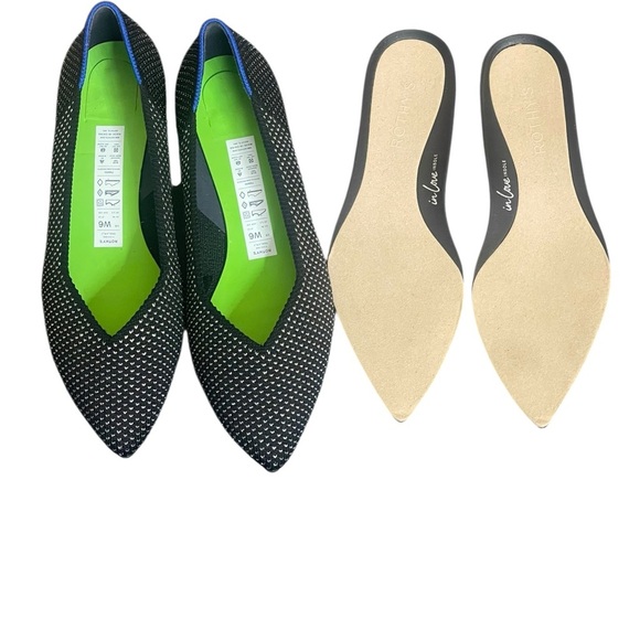 ROTHY'S first heel with our iconic Point II black flats size W6 - Picture 9 of 16